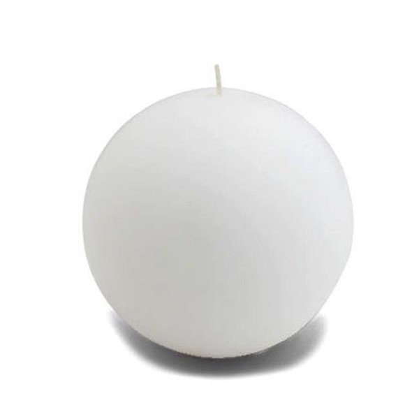 Zest Candle Zest Candle CBZ-025 4 in. White Ball Candles -2pc-Box CBZ-025